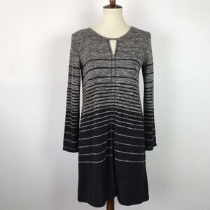 Max Studio Dress Pullover Striped Stretch Knit Color Block